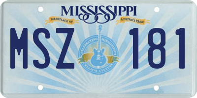MS license plate MSZ181