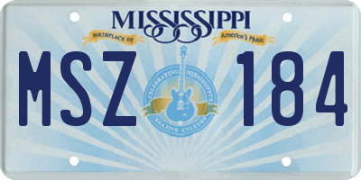 MS license plate MSZ184