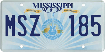 MS license plate MSZ185