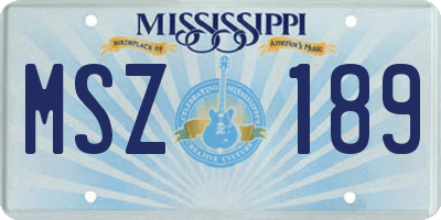 MS license plate MSZ189