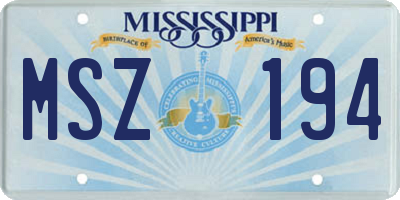 MS license plate MSZ194