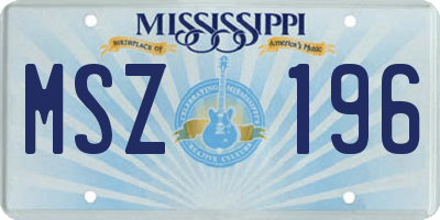 MS license plate MSZ196
