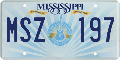 MS license plate MSZ197