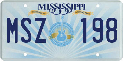 MS license plate MSZ198