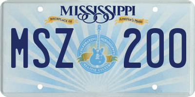 MS license plate MSZ200