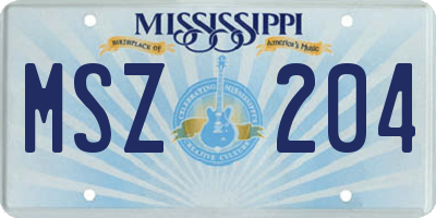 MS license plate MSZ204