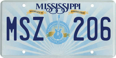 MS license plate MSZ206