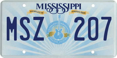 MS license plate MSZ207