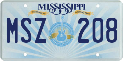 MS license plate MSZ208