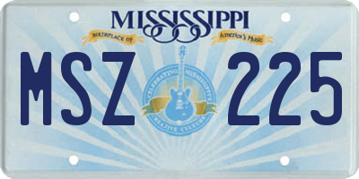 MS license plate MSZ225