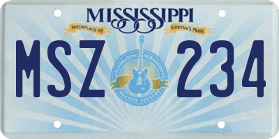 MS license plate MSZ234