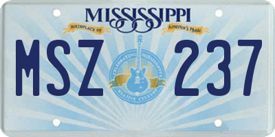 MS license plate MSZ237