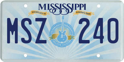 MS license plate MSZ240