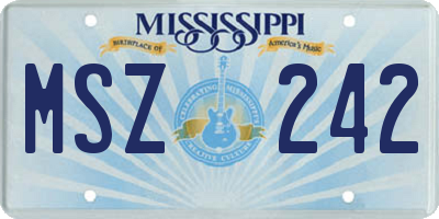 MS license plate MSZ242