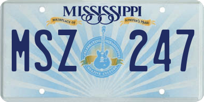 MS license plate MSZ247