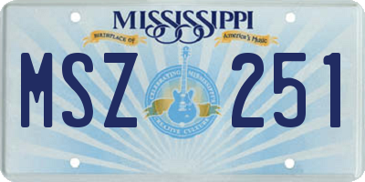 MS license plate MSZ251