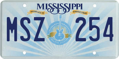MS license plate MSZ254