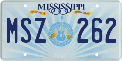 MS license plate MSZ262