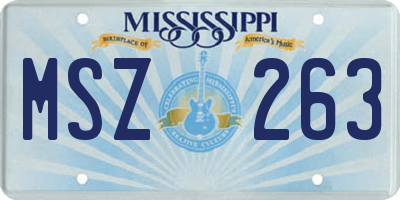 MS license plate MSZ263
