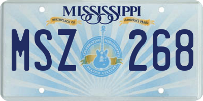 MS license plate MSZ268