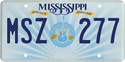 MS license plate MSZ277