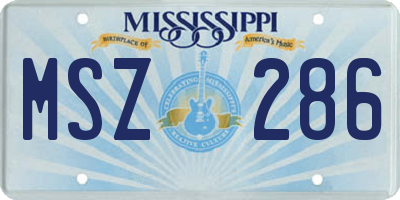 MS license plate MSZ286