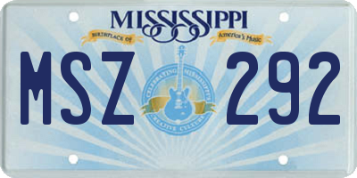 MS license plate MSZ292