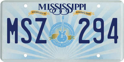 MS license plate MSZ294