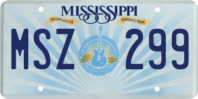 MS license plate MSZ299