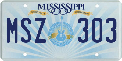 MS license plate MSZ303