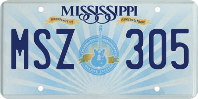 MS license plate MSZ305