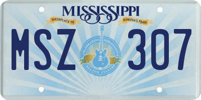 MS license plate MSZ307