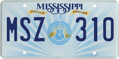 MS license plate MSZ310