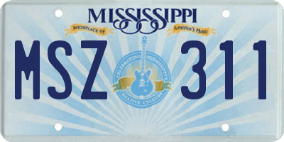 MS license plate MSZ311