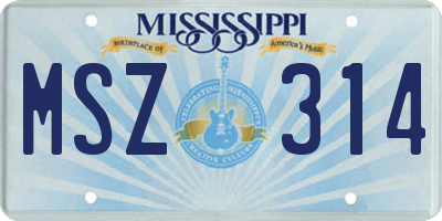 MS license plate MSZ314