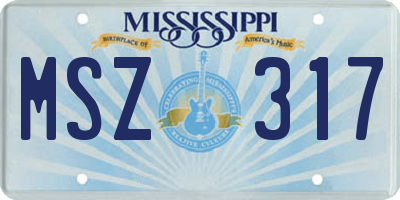 MS license plate MSZ317