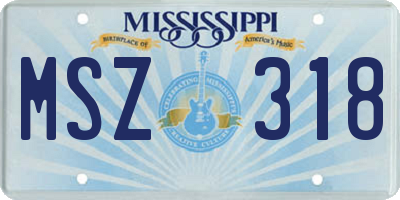 MS license plate MSZ318