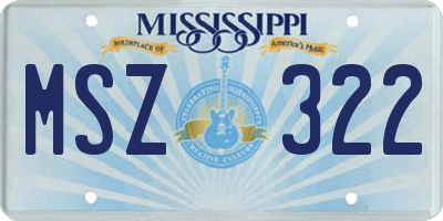 MS license plate MSZ322