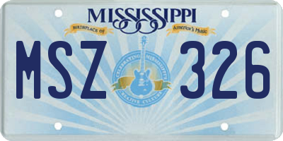 MS license plate MSZ326