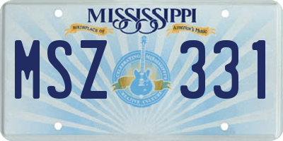 MS license plate MSZ331