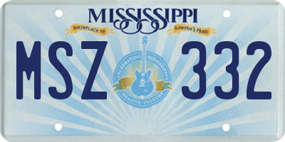 MS license plate MSZ332