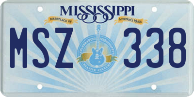 MS license plate MSZ338