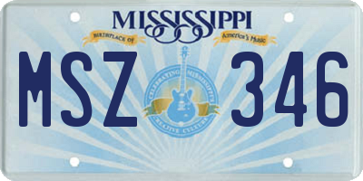 MS license plate MSZ346