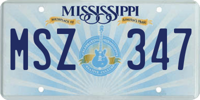 MS license plate MSZ347