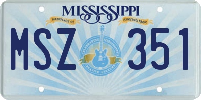 MS license plate MSZ351