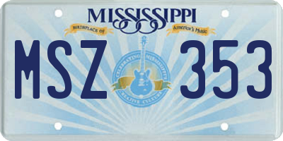 MS license plate MSZ353