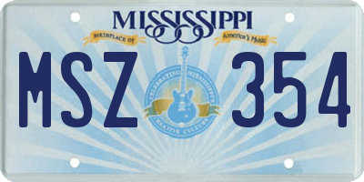 MS license plate MSZ354