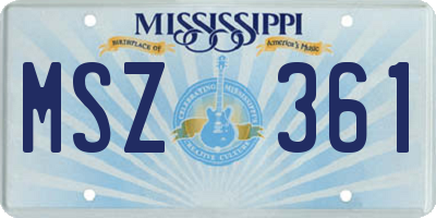 MS license plate MSZ361