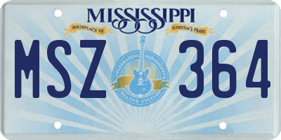 MS license plate MSZ364