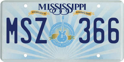 MS license plate MSZ366